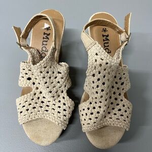 MuDD sling back wedge sandals. Size 7.5